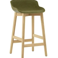 Hyg Barstol 75 cm, Klädd Framsida, Oliv / Ek