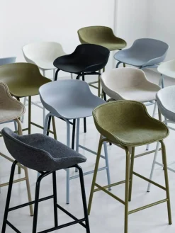 Hyg Barstol 65 cm, Klädd Framsida, Oliv