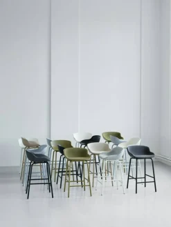 Hyg Barstol 65 cm, Klädd Framsida, Oliv