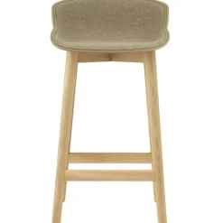 Hyg Barstol 75 cm, Klädd Framsida, Sand / Ek
