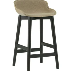 Hyg Barstol 75 cm, Klädd Framsida, Sand / Svart Ek