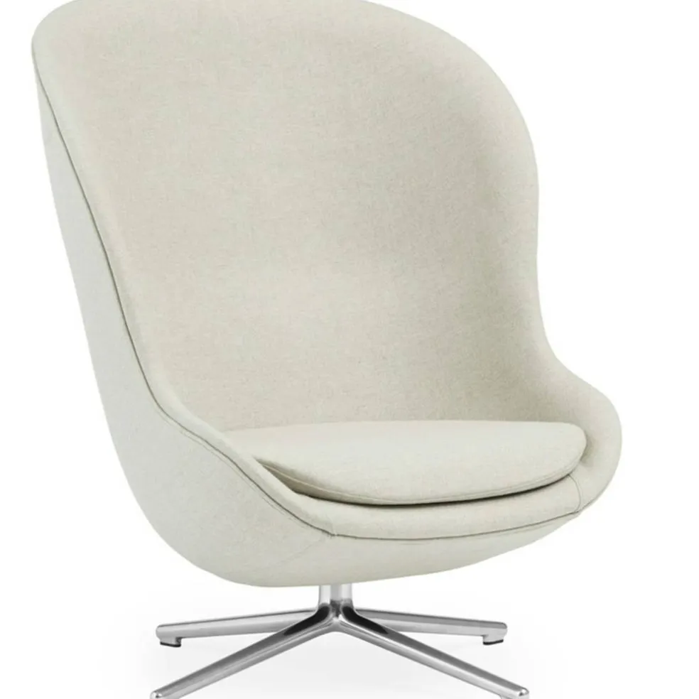 Hyg Fåtölj Hög Med Snurrbas, Off-white / Svart Aluminium