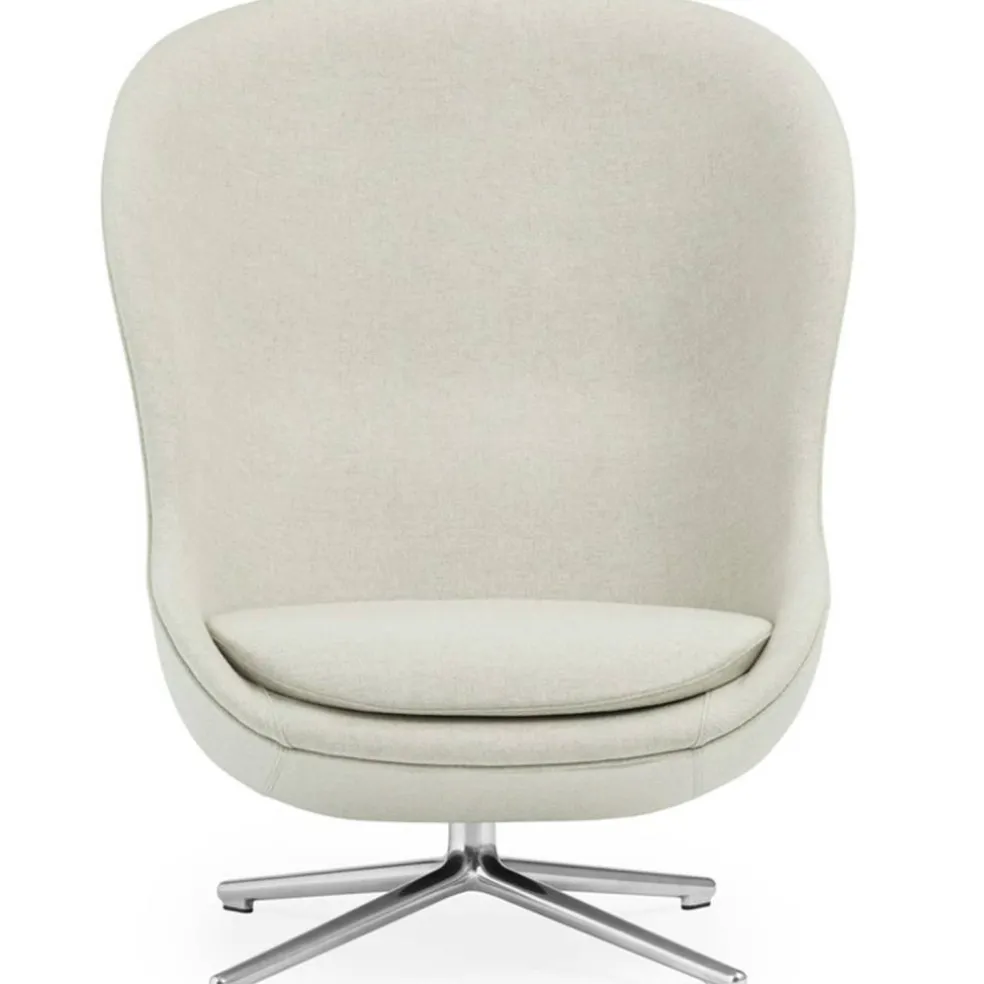 Hyg Fåtölj Hög Med Snurrbas, Off-white / Svart Aluminium