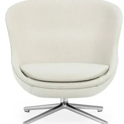 Hyg Fåtölj Låg Med Snurrbas, Off-white / Aluminium