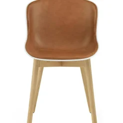 Hyg Stol, Klädd Framsida, Brandy Läder / Ek