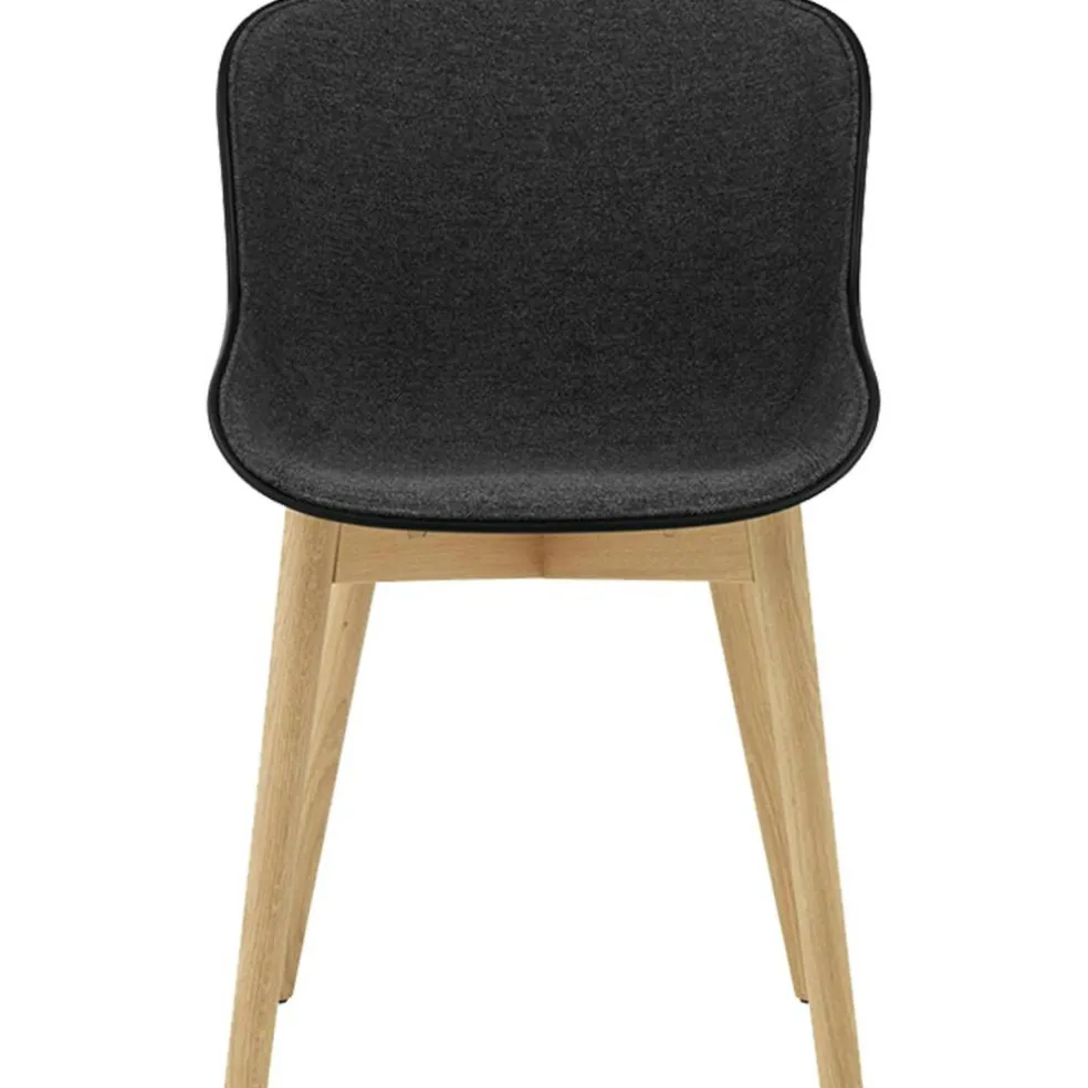 Hyg Stol, Klädd Framsida, Mörkgrå / Ek