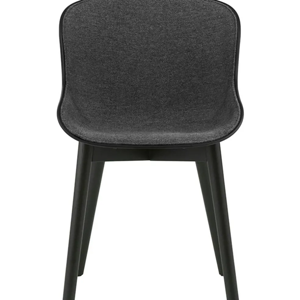 Hyg Stol, Klädd Framsida, Mörkgrå / Svart Ek