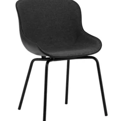 Hyg Stol, Klädd Framsida, Mörkgrå / Svart