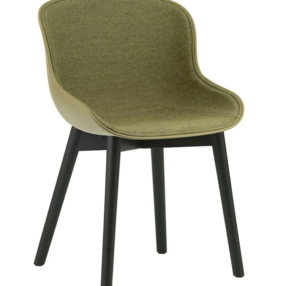 Hyg Stol, Klädd Framsida, Oliv / Svart Ek