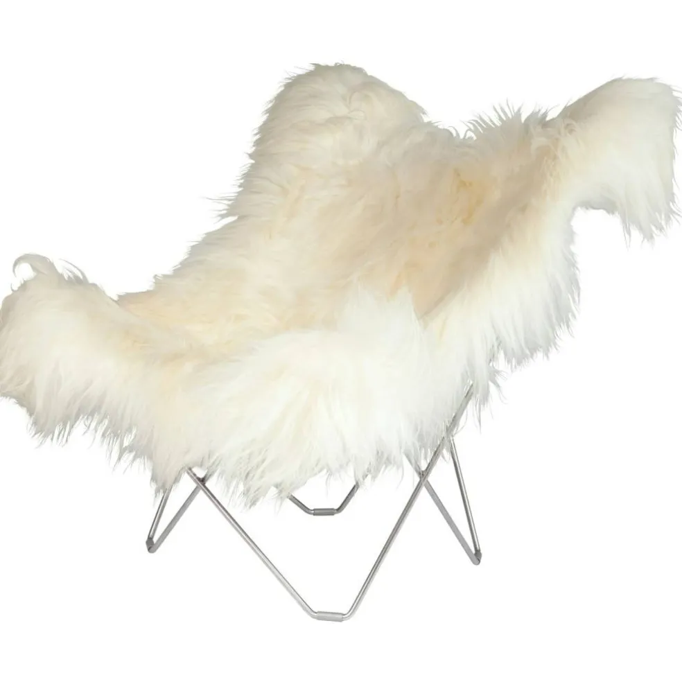 Iceland Mariposa Butterfly Chair, Wild White/Chrome