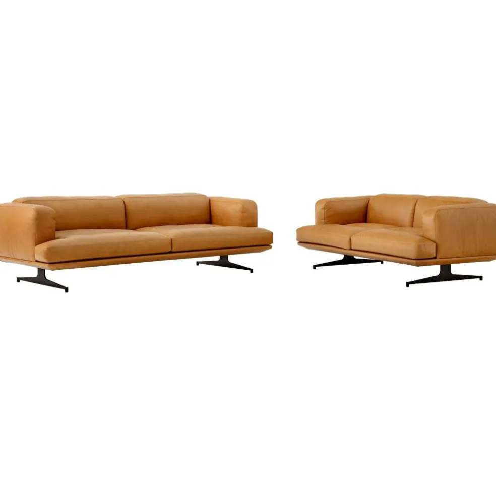 Inland AV22 2-sitssoffa, Läder Noble Cognac / Warm Black