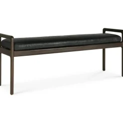 Jack Bänk, Mahogny / Svart Läder