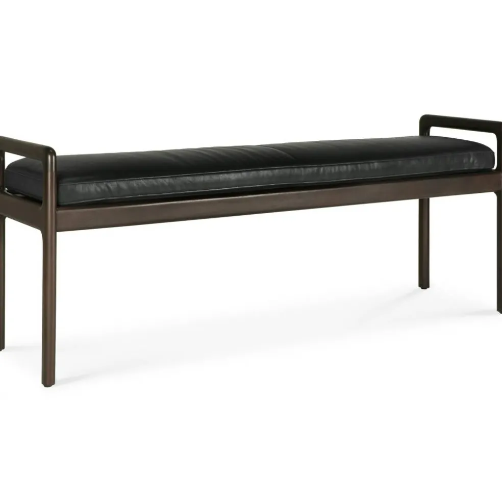 Jack Bänk, Mahogny / Svart Läder