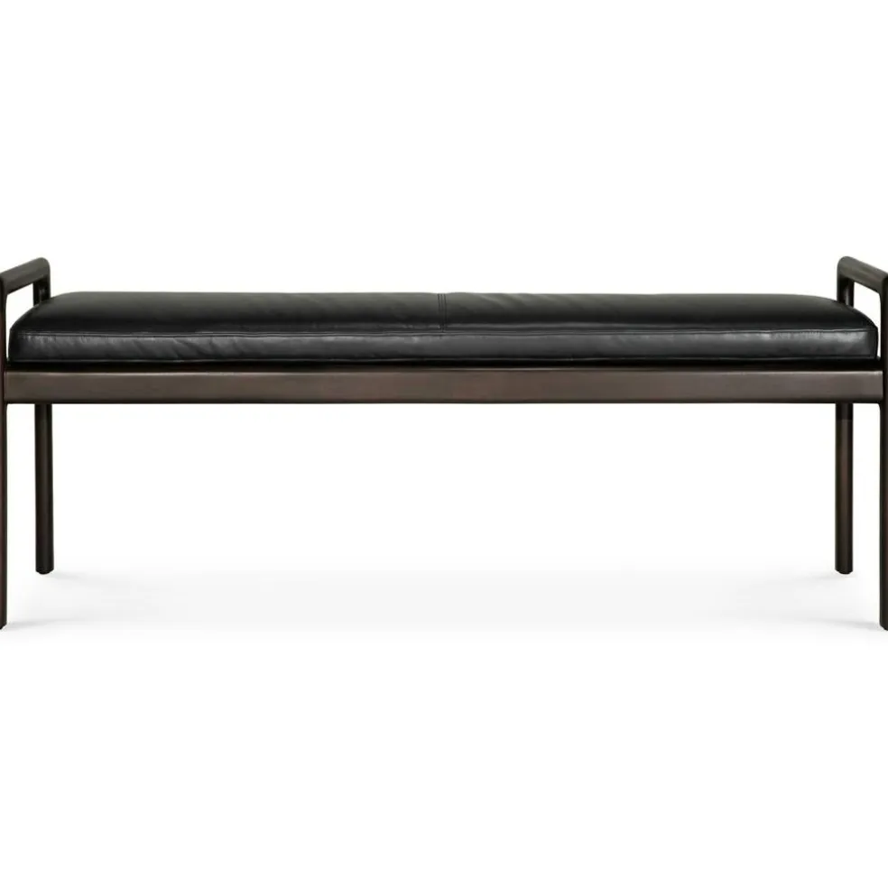 Jack Bänk, Mahogny / Svart Läder