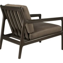 Jack Loungefåtölj, Mahogny / Mörkbrun Läder