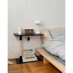 Justerbart Sidobord Svart Natt