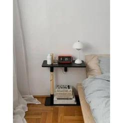 Justerbart Sidobord Svart Natt