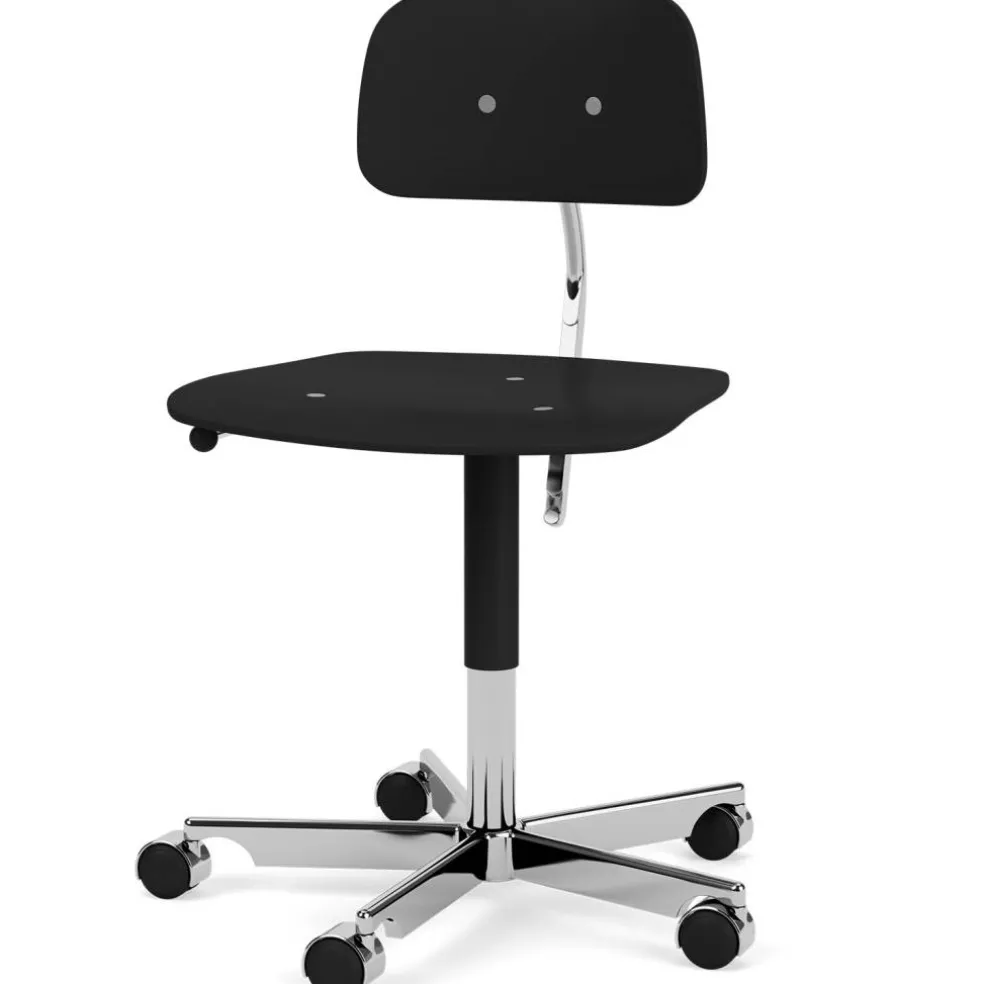 Kevi 2533 Kontorsstol, Svart Fanér / Polerad Aluminium