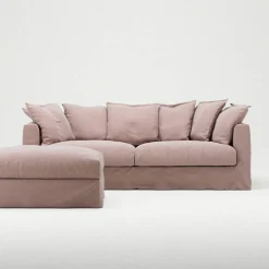 Klädsel Till Le Grand Air Fotpall Linne, Tender Blush