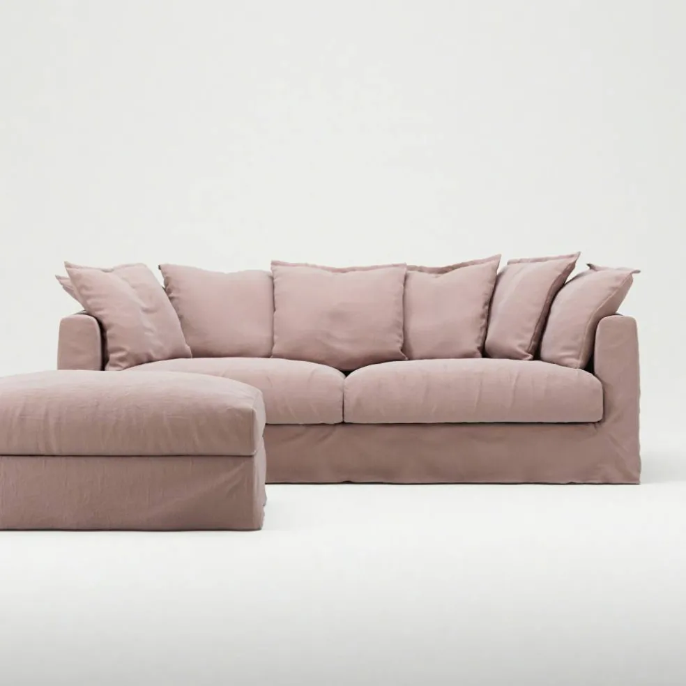 Klädsel Till Le Grand Air Fotpall Linne, Tender Blush