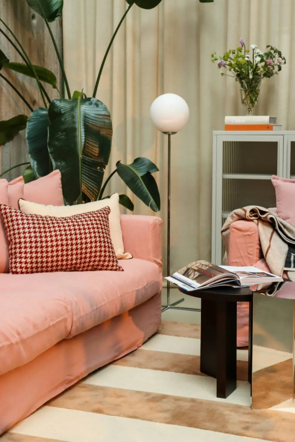 Klädsel Till Le Grand Air 3-sitssoffa Linne, Tender Blush