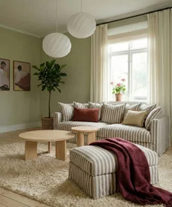 Klädsel Till Le Grand Air 4-sitssoffa Linne, Gentle Ribbon