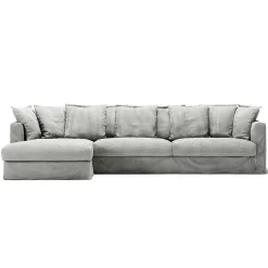 Klädsel Till Le Grand Air 3-sitssoffa Linne Divan Vänster, Ash Stripe