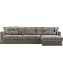 Klädsel Till Le Grand Air 3-sitssoffa Linne Divan Höger, Smokey Granite