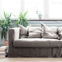 Klädsel Till Le Grand Air 3-sitssoffa Linne Divan Höger, Smokey Granite