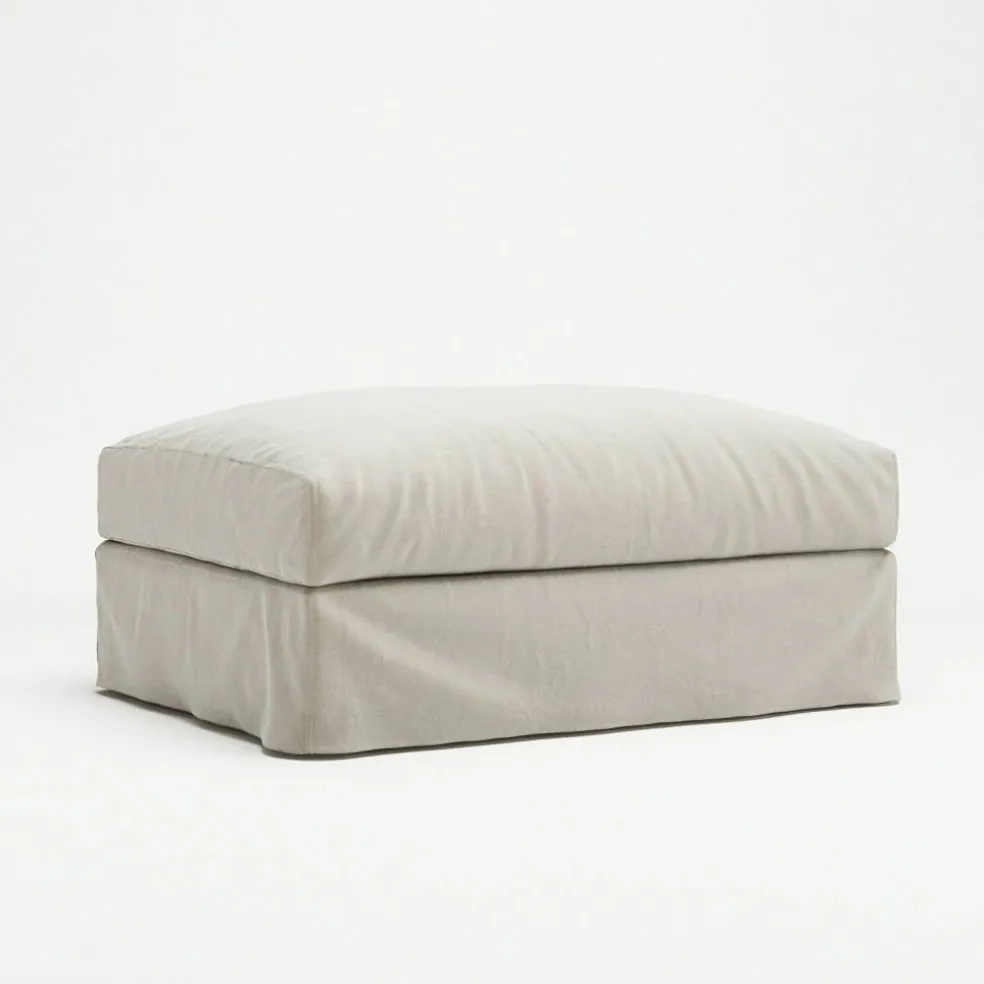 Klädsel Till Le Grand Air Fotpall Linne, Creamy White