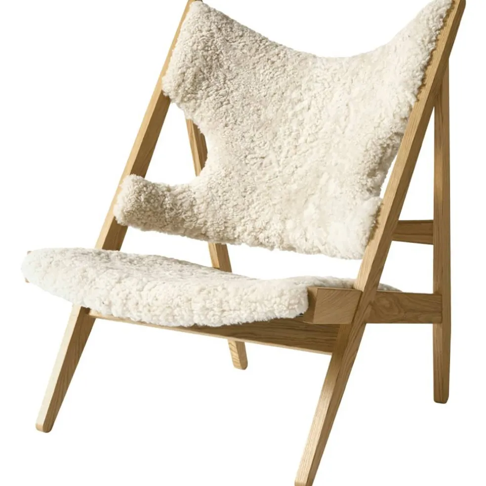 Knitting Loungestol, Ek / Fårskinn Curly Nature