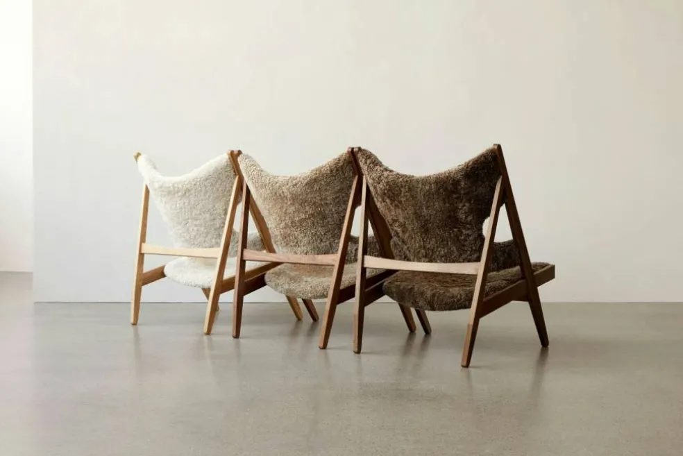 Knitting Loungestol, Ek / Läder Konjak