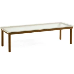 Kofi Soffbord Valnöt / Ribbat Glas, 50x140 cm