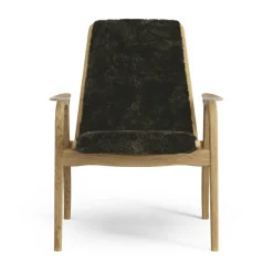 Laminett Fåtölj Fårskinn, Lackerad Valnöt / Espresso