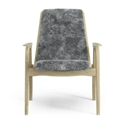 Laminett Fåtölj Fårskinn, Lackerad Valnöt / Scandinavian Grey