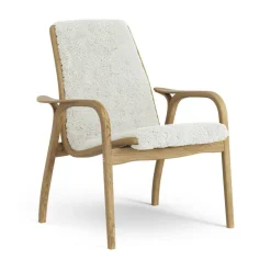 Laminett Fåtölj Fårskinn, Oljad Ek / Off-white