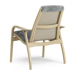Laminett Fåtölj Fårskinn, Vitpigmenterad Lackad ek / Scandinavian Grey