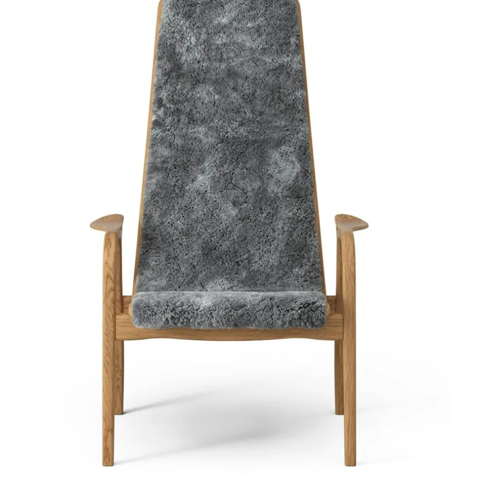 Lamino Fåtölj Med Fotpall Fårskinn, Scandinavian Grey / Oljad Ek