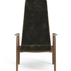 Lamino Fåtölj, Naturlackerad Valnöt / Fårskinn Espresso
