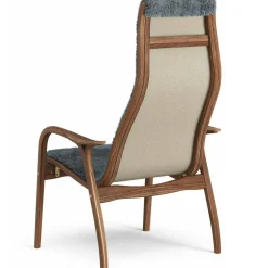 Lamino Fåtölj, Naturlackerad Valnöt / Fårskinn Charcoal