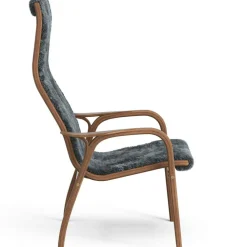 Lamino Fåtölj, Naturlackerad Valnöt / Fårskinn Charcoal