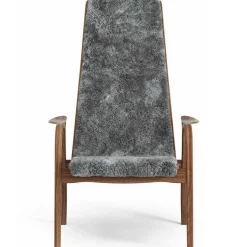 Lamino Fåtölj, Naturlackerad Valnöt / Fårskinn Scandinavian Grey