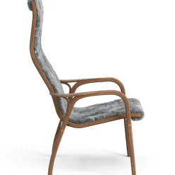 Lamino Fåtölj, Naturlackerad Valnöt / Fårskinn Scandinavian Grey