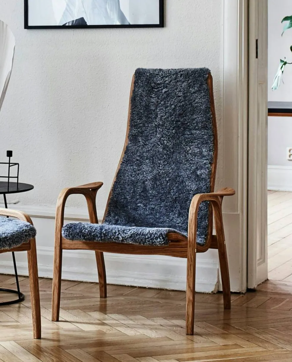 Lamino Fåtölj, Oljad Ek / Fårskinn Scandinavian Grey