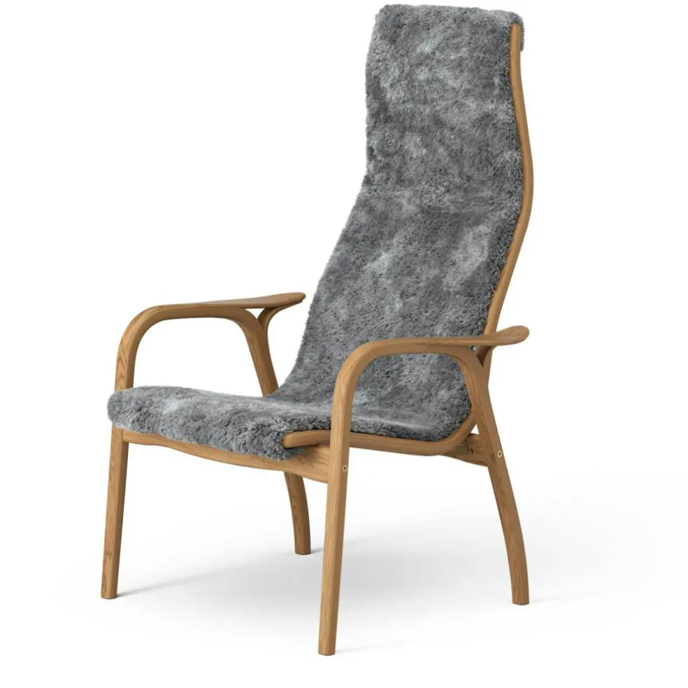 Lamino Fåtölj, Oljad Ek / Fårskinn Scandinavian Grey