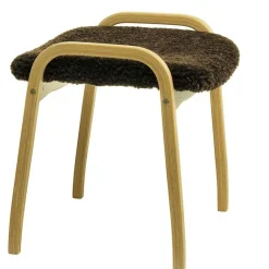 Lamino Pall Fårskinn/Lackad Bok, Espresso