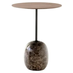 Lato LN8 Bord 40 cm, Lackerad Valnöt / Emparador Marble
