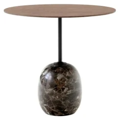 Lato LN9 Bord Oval, Lackerad Valnöt / Emparador Marble