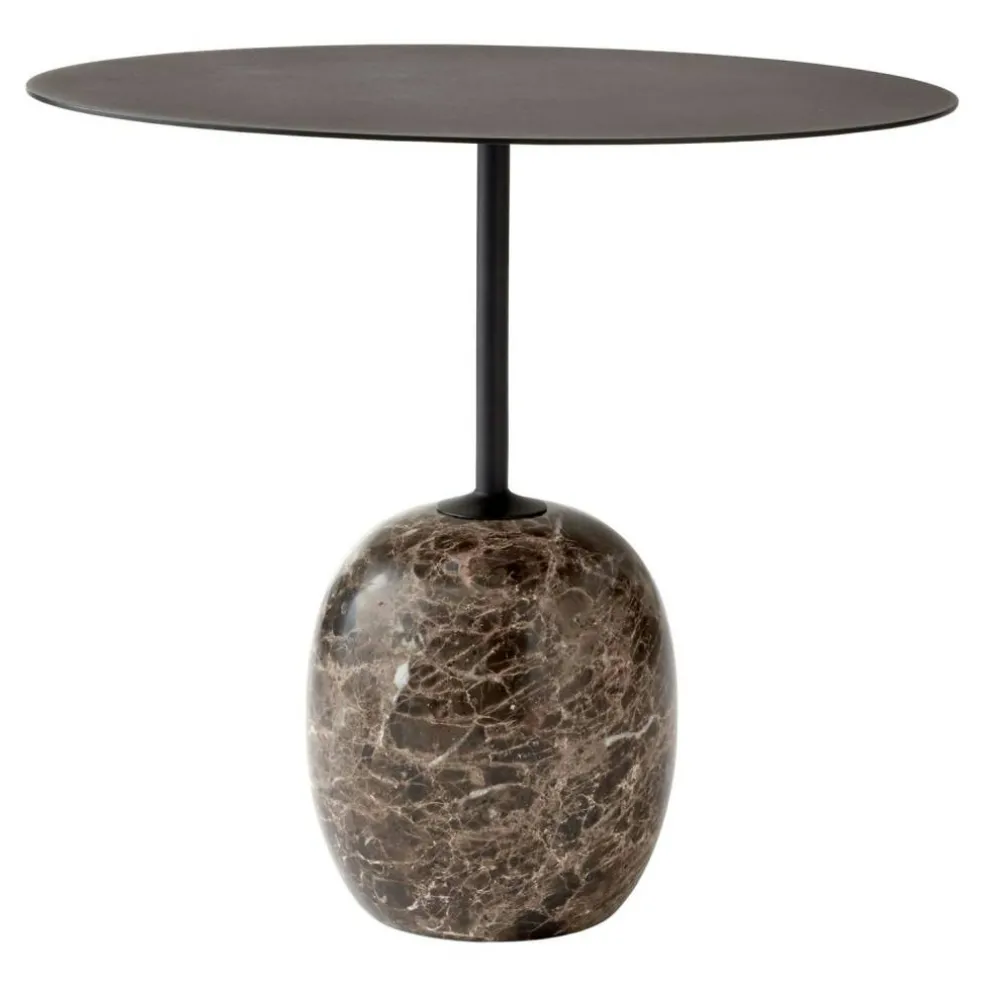 Lato LN9 Bord Oval, Warm Black / Emparador Marble