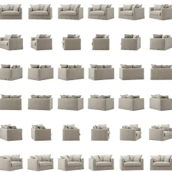 Le Grand Air Love Seat Linne, Natural Blonde